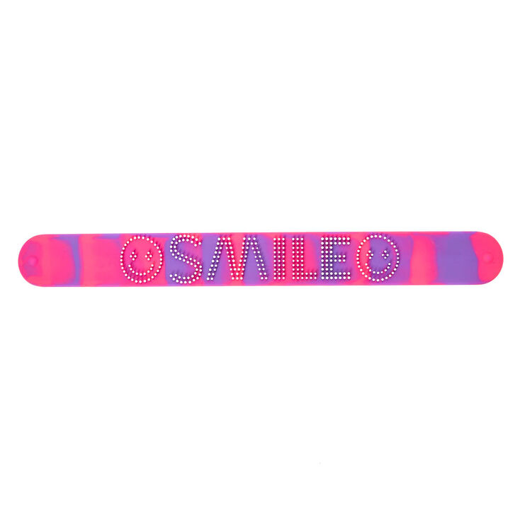 Claire's Bracelet à clipser avec sourire rose et violet