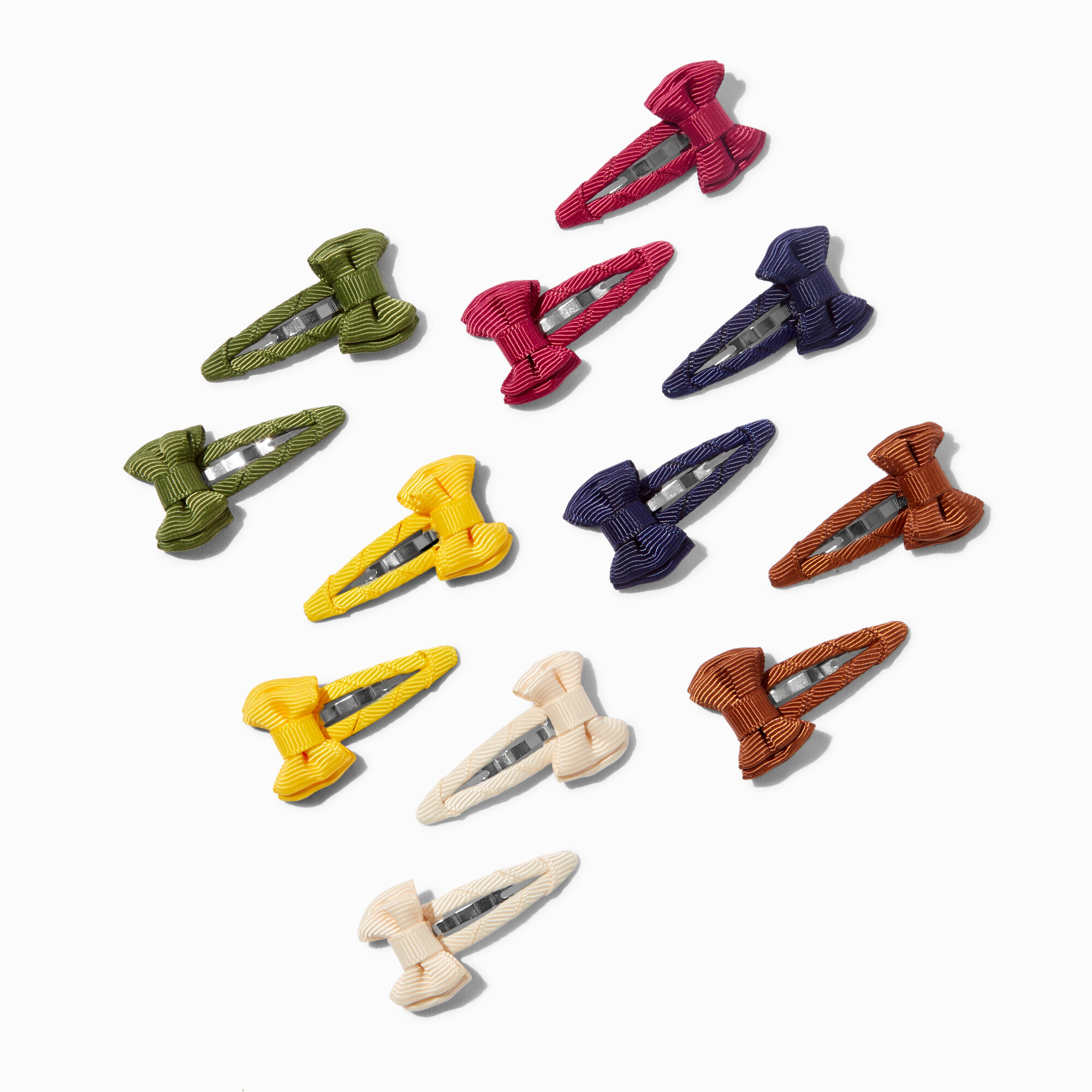 Claire's Club Fall Bow Snap Hair Clips - 12 Pack,