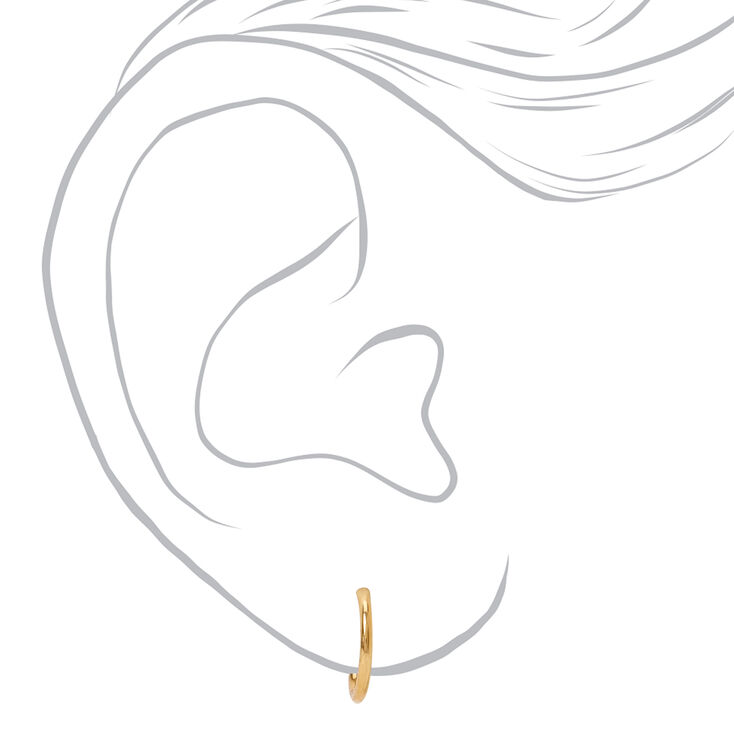 C LUXE by Claire&#39;s 18kt Gold Plated 12mm Endless Hoop Earrings,