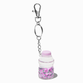 Grape Drink Water-Filled Glitter Keyring,