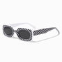 Black &amp; White Checkered Retro Sunglasses,