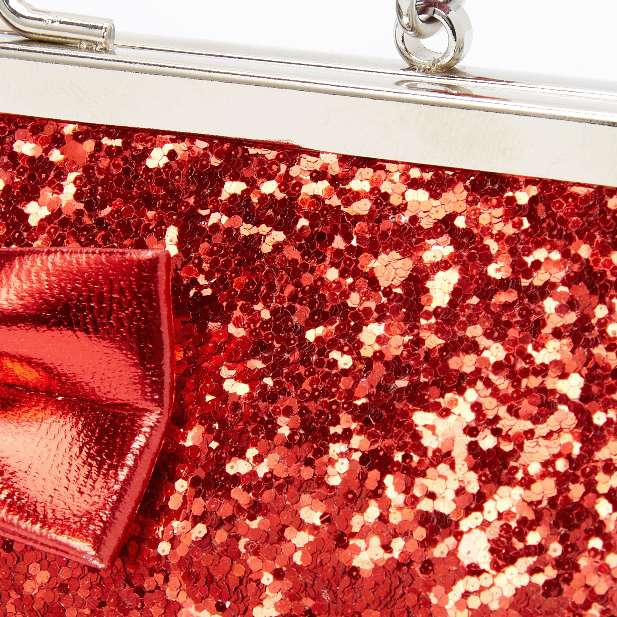 Claire's Club Satin Bow Clutch Bag - Red,