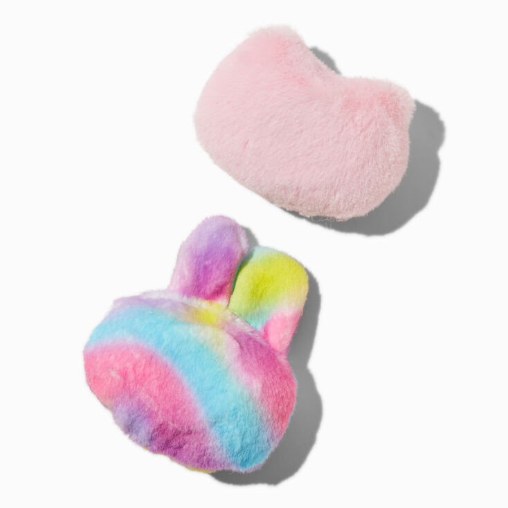Tie Dye Bunny &amp; Pink Cat Plush Magnet Set - 2 Pack,