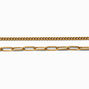 Gold-tone Stainless Steel Curb &amp; Paperclip Chain Bracelets - 2 Pack ,