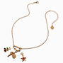 T H E M E x Claire&#39;s Cherry Gold-tone Ball Chain Charm Necklace,
