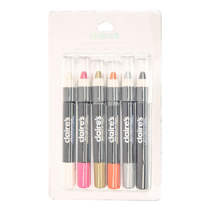 6 Pack Metallic Body Art Crayons,