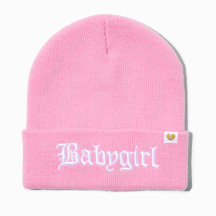 &#39;Babygirl&#39; Light Pink Beanie Hat,