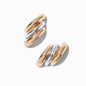 Boucles d&#39;oreilles grappes en m&eacute;taux mixtes,
