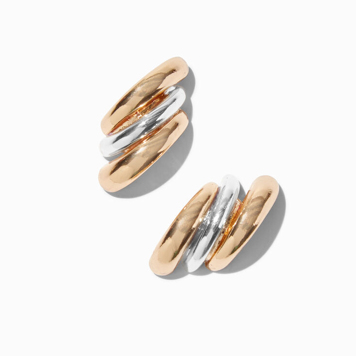 Boucles d&#39;oreilles grappes en m&eacute;taux mixtes,