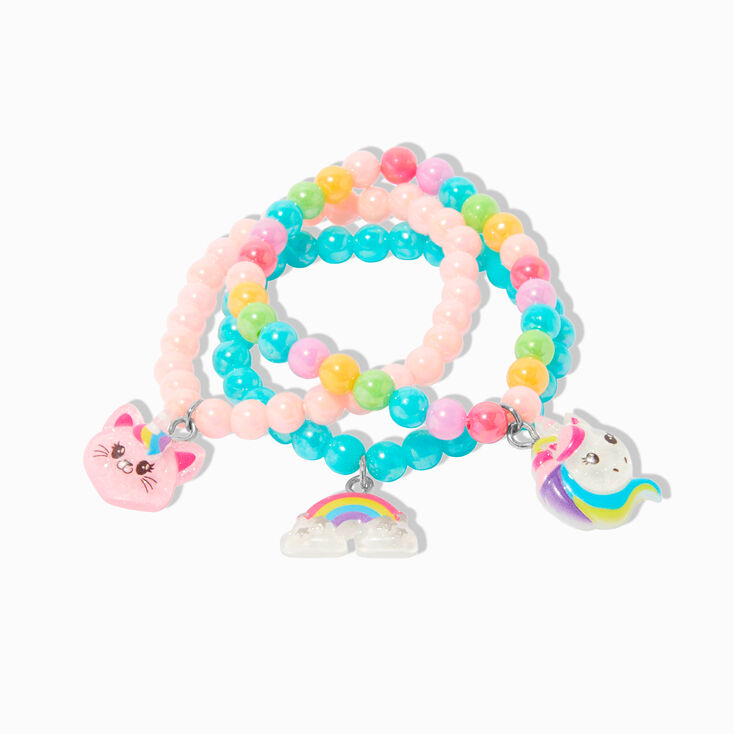 Claire&#39;s Club Charm Beaded Stretch Bracelets - 3 Pack,