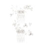 Floral Crystal &amp; Pearl Hair Comb - White,
