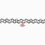 Pink Dinosaur Charm Tattoo Choker Necklace,