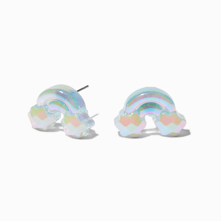 Holographic Rainbow Stud Earrings,