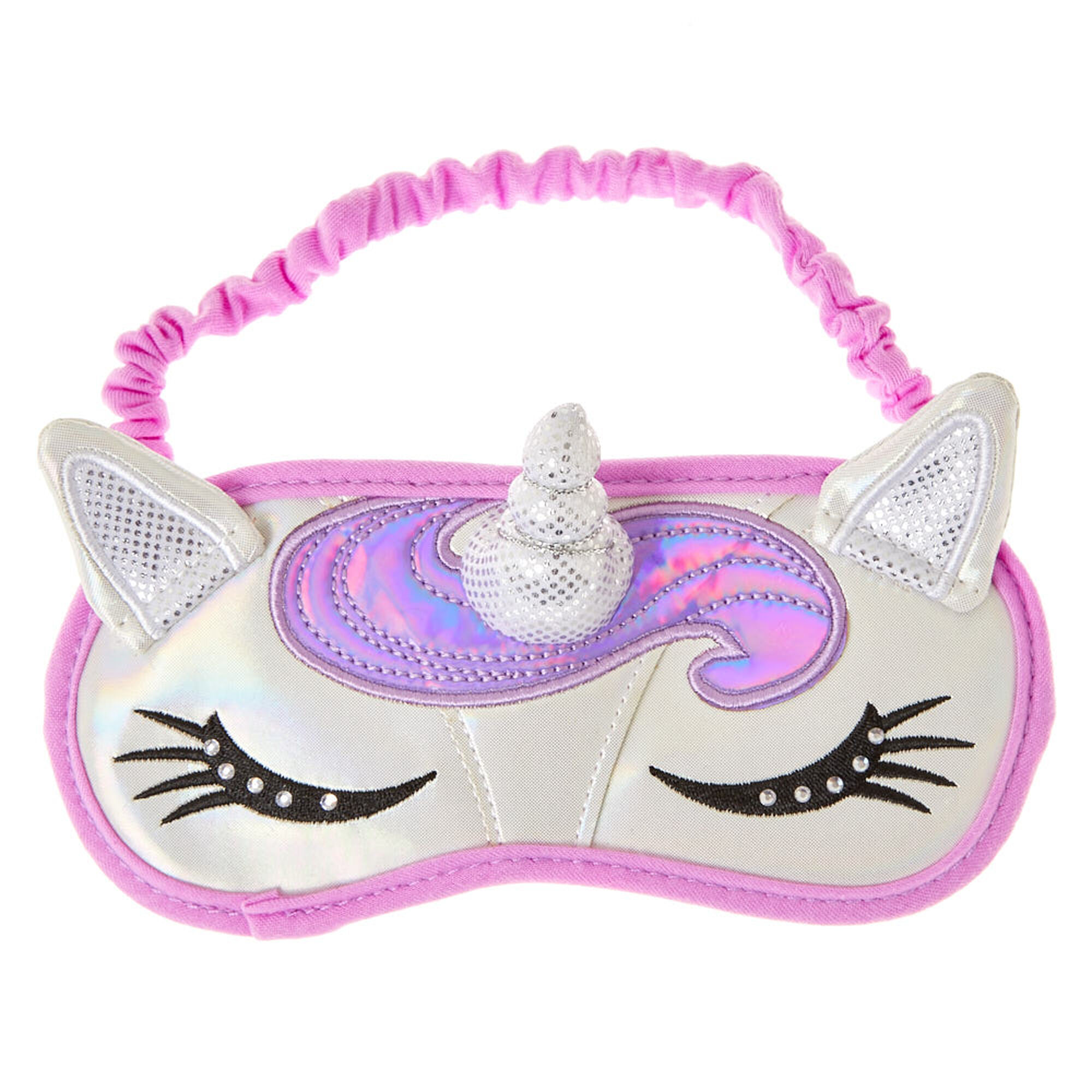 Unicorn Sleeping Mask With Horn Ears Claire S Us