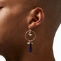Gold Beads Blue Tassel 2&quot; Drop Earrings,