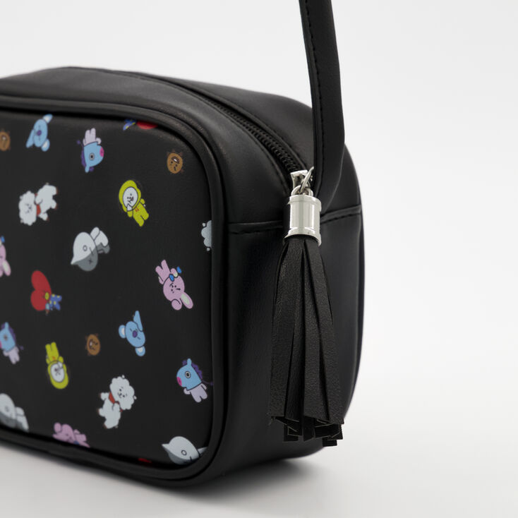 Sac &agrave; bandouli&egrave;re avec pompon BT21&copy; - Noir,