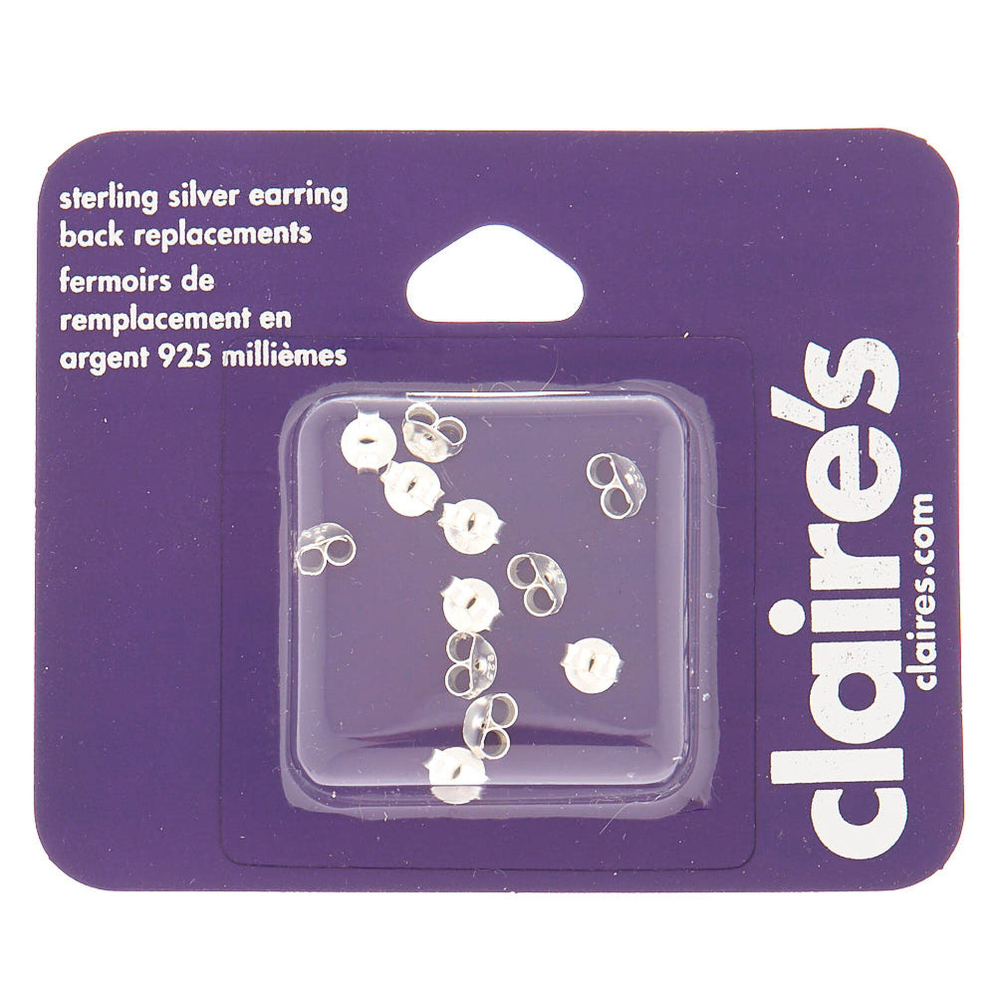 Sterling Silver Earring Back Replacements 12 Pack Claire s US