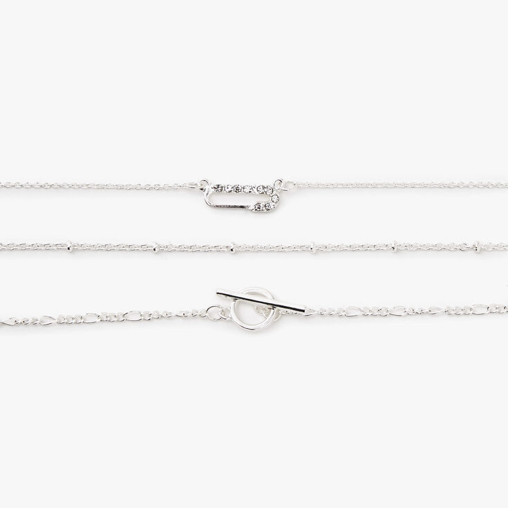 Silver Assorted Chain Bracelets - 3 Pack,