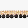 Gold Rhinestone Disc Chain Link Bracelet - Black,