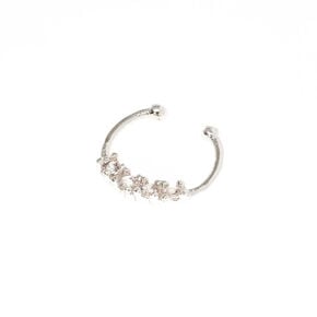 Silver-tone Crystal Faux Hoop Nose Ring,