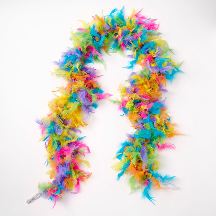 Claire's Boa à plumes arc-en-ciel