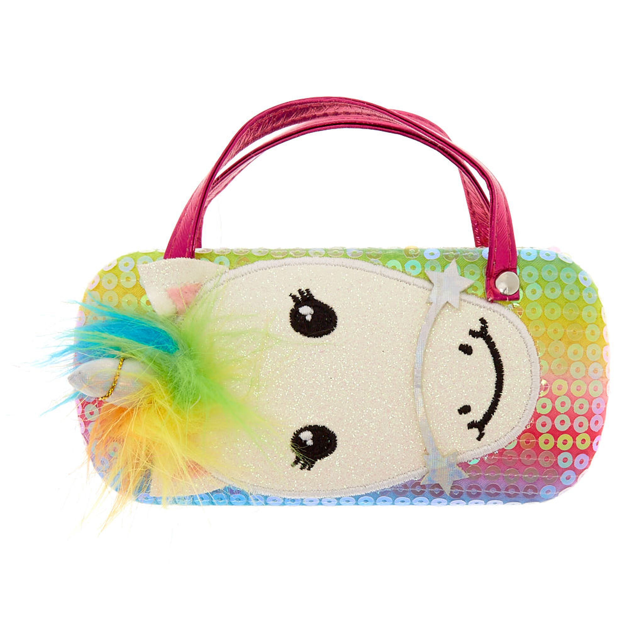 Claire's Club Sequin Panda Glasses Case - White