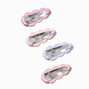 Matte Scalloped Hot Pink Snap Hair Clips - 4 Pack,