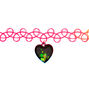 Rainbow Mood Heart Tattoo Choker Necklace,