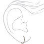 Silver-tone Titanium 10mm Sleek Crystal Hoop Earrings,