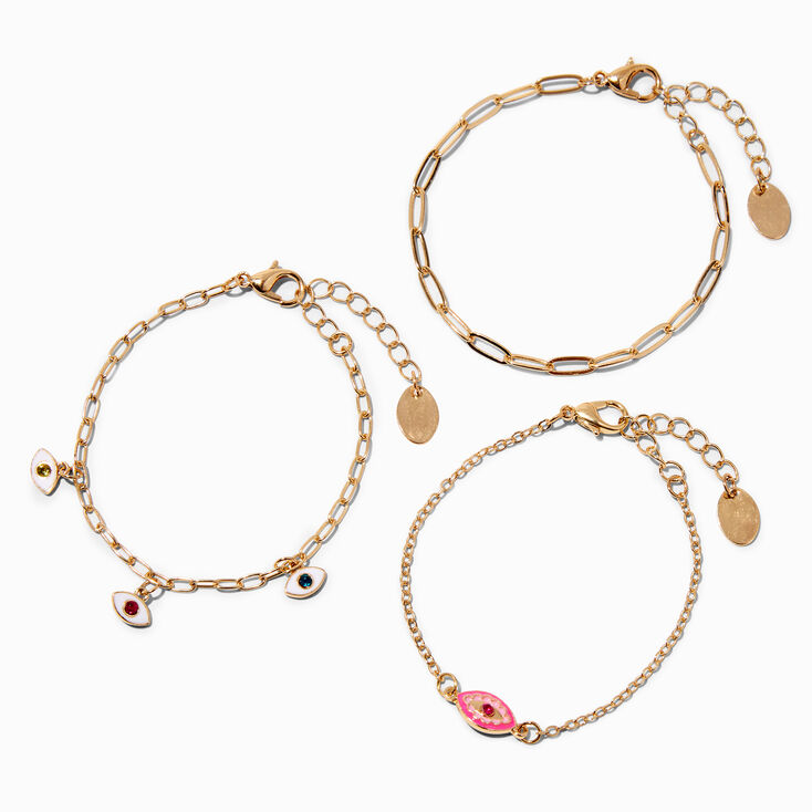 Claire&#39;s Club Evil Eye Charm Bracelets - 3 Pack,