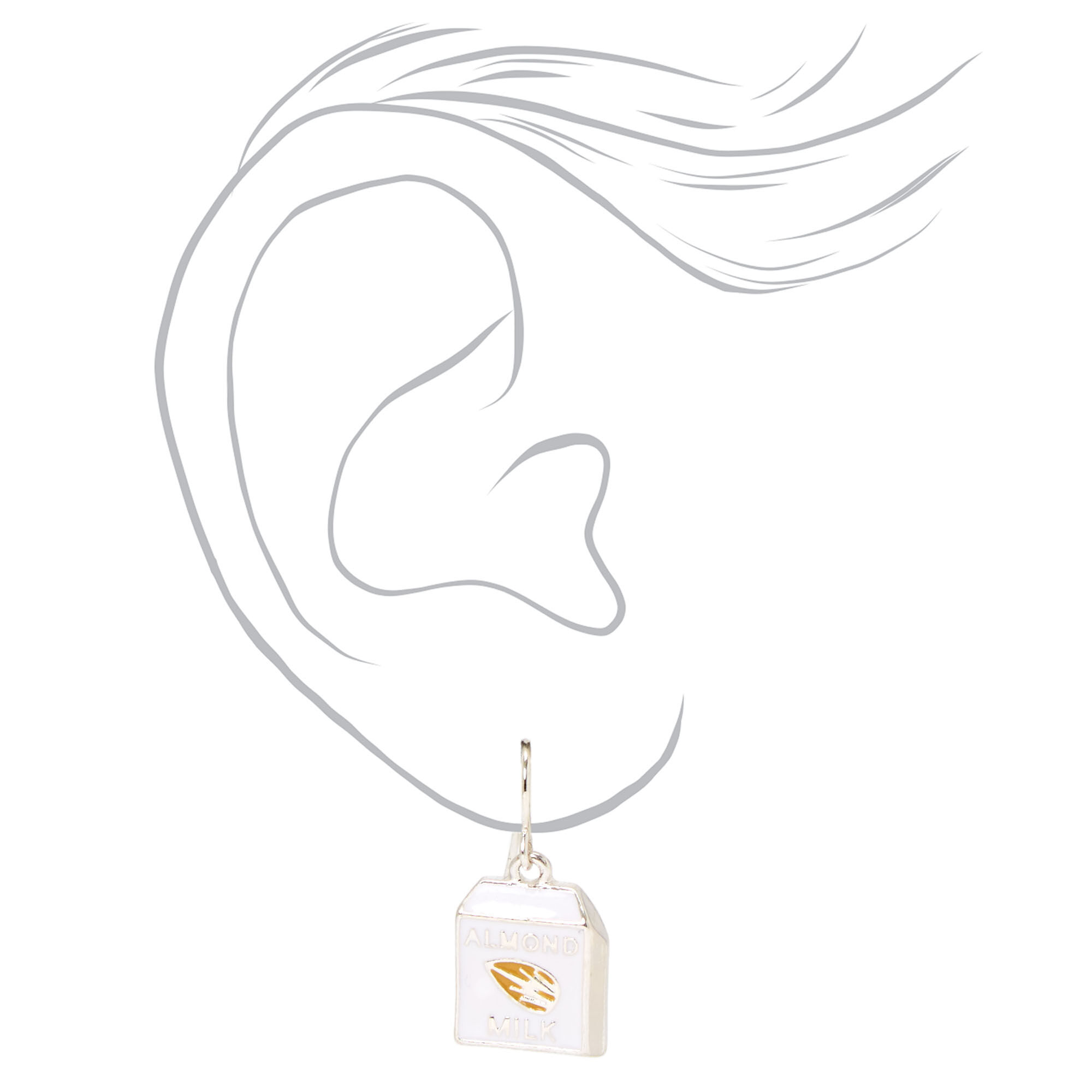 Silver 1" Almond Milk Drop Earrings,