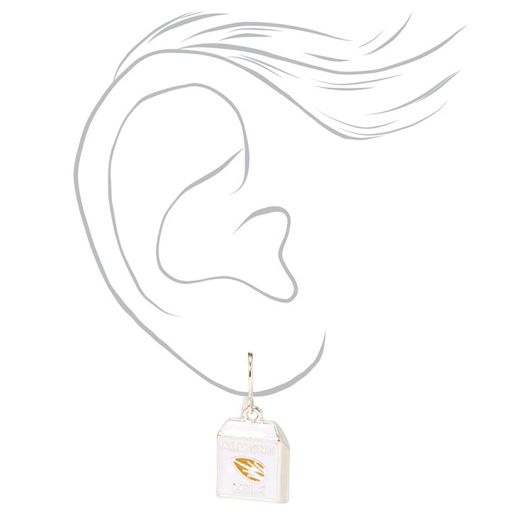 Silver 1&quot; Almond Milk Drop Earrings,