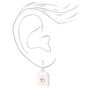 Silver 1&quot; Almond Milk Drop Earrings,