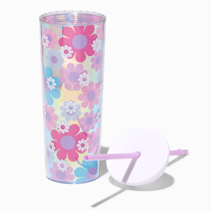 Happy Daisies Holographic Tumbler,