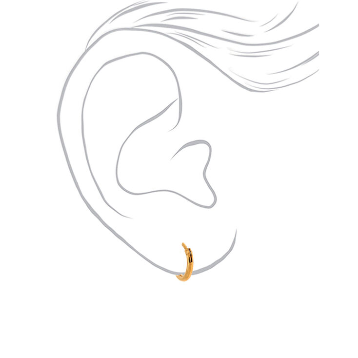 C LUXE by Claire&#39;s 18kt Gold Plated 10mm Hoop Earrings,
