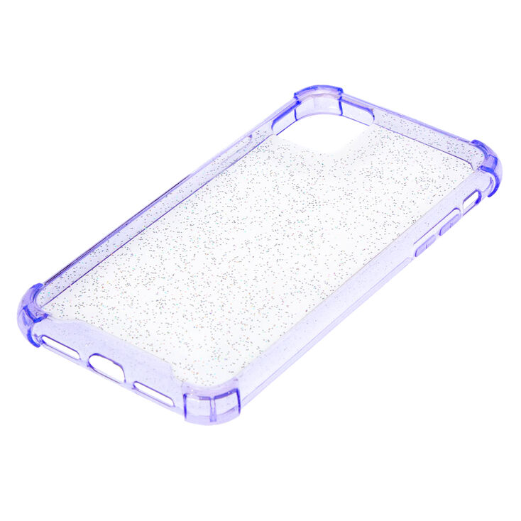 Clear Lavender Glitter Protective Phone Case - Fits iPhone 11,