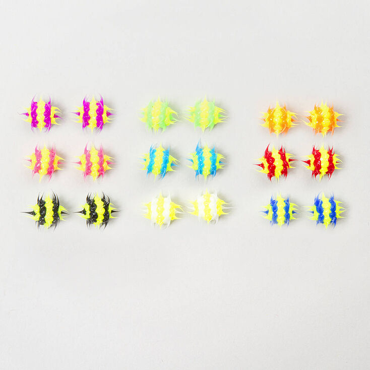 Neon Rave Ball Stud Earrings Claire S Us