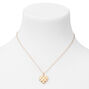 Collier &agrave; pendentif c&oelig;ur matelass&eacute; couleur dor&eacute;e,