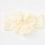 Claire&#39;s Club Ivory Chiffon Flower Headwrap,