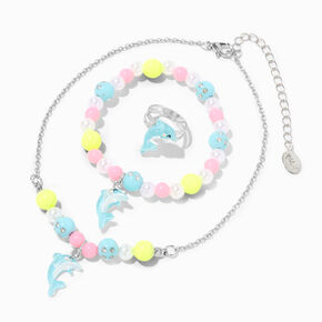 Claire&#39;s Club Sea Critter Dolphin Jewelry Set - 3 Pack,