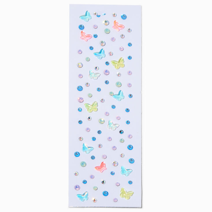 Pastel Puffy Butterfly Body Gems - 100 Pack,