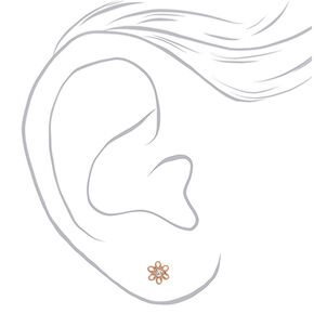 C LUXE by Claire&#39;s Rose Gold Titanium Crystal Daisy Stud Earrings,