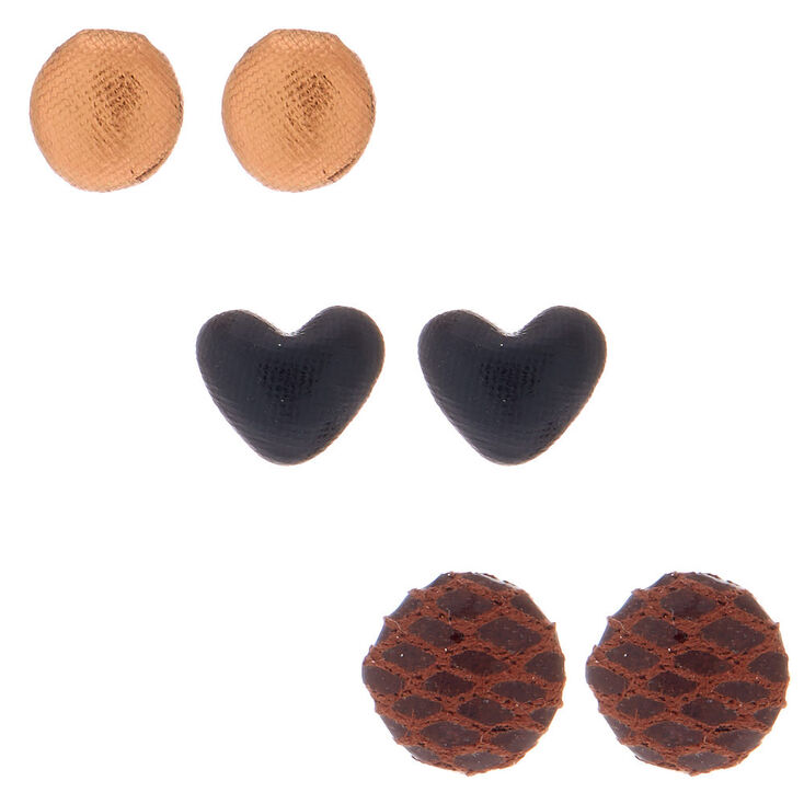 Claire's Lot de 3 paires de clous d’oreille bouton