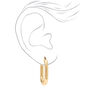 Gold 30MM Squared Oval Hoop Earrings,