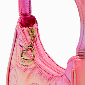 Claire&#39;s Club Pink Puffy Heart Shoulder Bag,