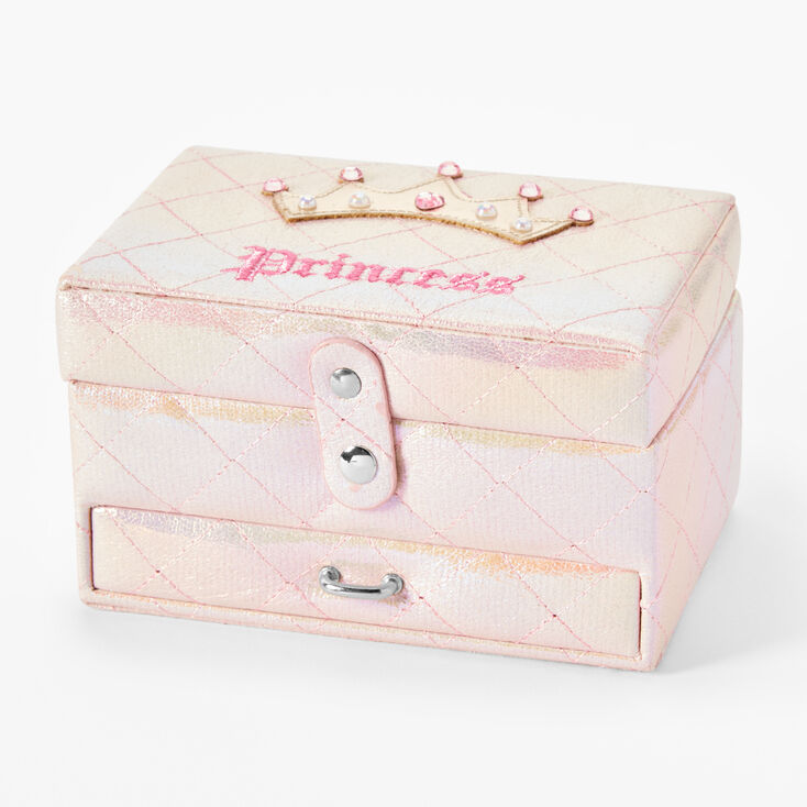 Claire&#39;s Club Pink Princess Quilted Jewellery Box,