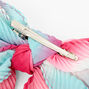 Pink &amp; Blue Ombre Pleated Hair Bow Clip,