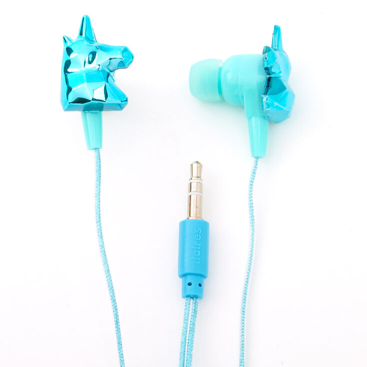 &Eacute;couteurs licorne m&eacute;tallis&eacute;s avec microphone - Turquoise,