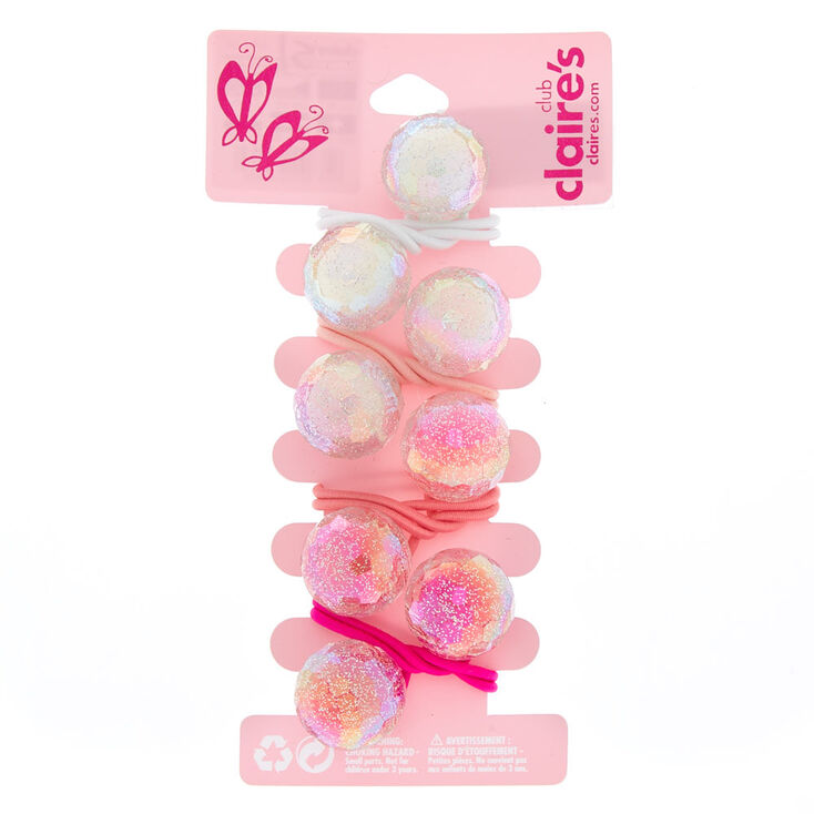 Claire&#39;s Club Glitter Ball Hair Bobbles - 4 Pack,