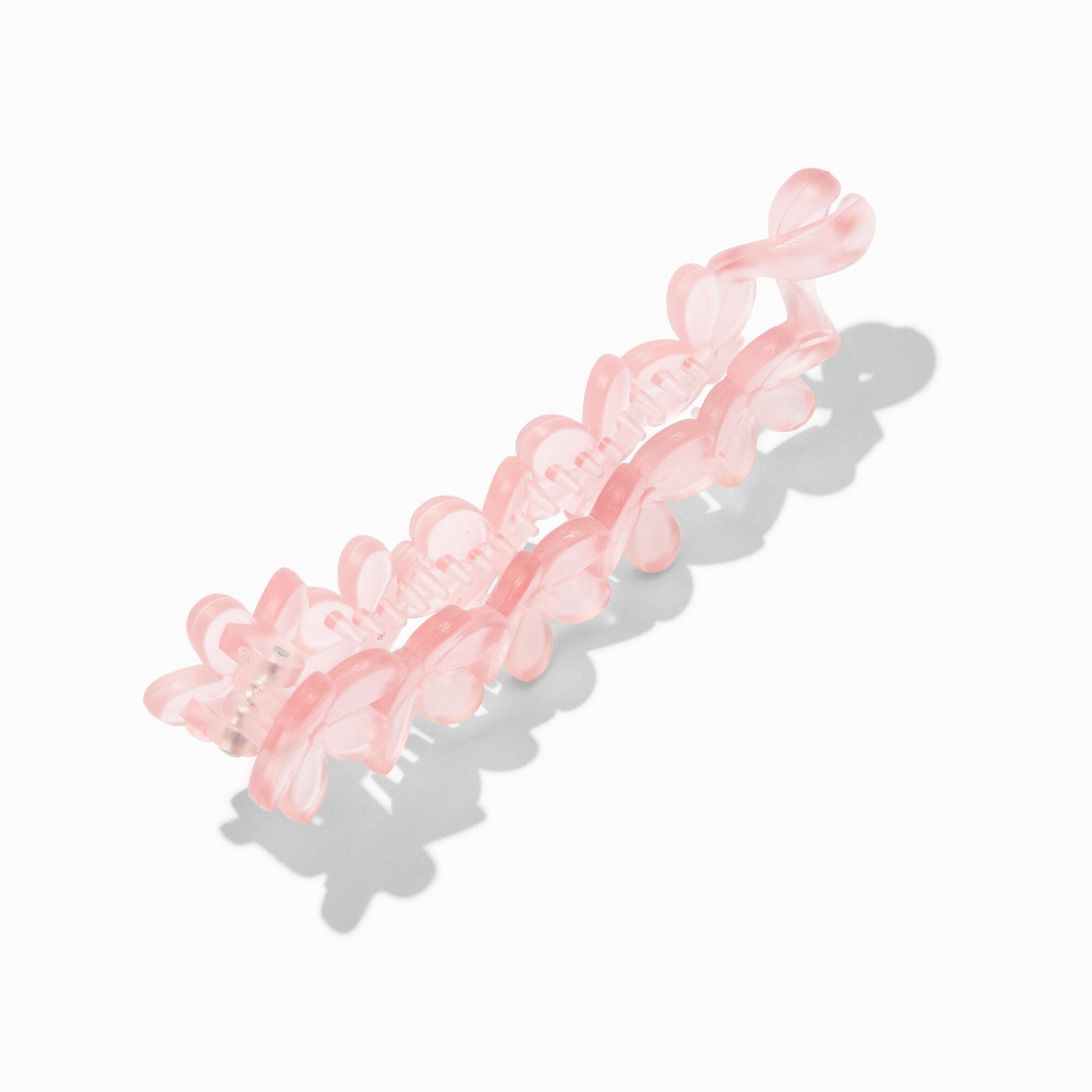 Matte Pink Flower Banana Hair Claw Clip,